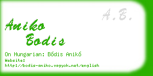 aniko bodis business card